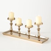 Kandelaar - Schaal - Goud - Aluminium - 4 kaars - 53cm