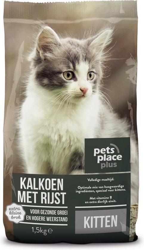Pets Place Plus Kitten - Kattenvoer - Kalkoen Rijst - 1.5 kg | bol.com