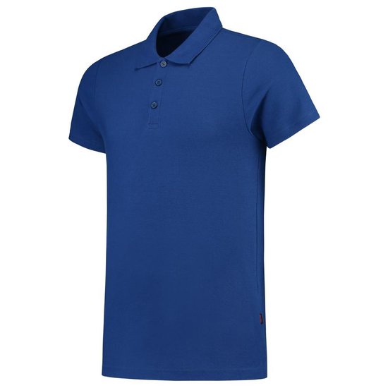Polo Tricorp bleu roi à boutons, manches courtes et col droit.