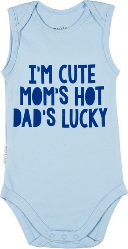 Frogs & Dogs Jongens Romper Cute Hot Lucky - Blue - Maat 50/56