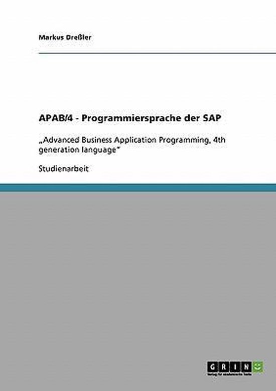 APAB/4  -  Programmiersprache der  SAP - cover