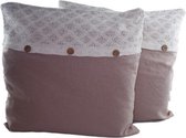 Sierkussenhoes met enveloppe patroon - Set van 2 - Bruin - 45x45cm