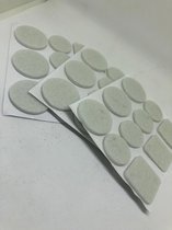 Antikrasvilt viltglijder assortiment 30 stuks wit plakstrip