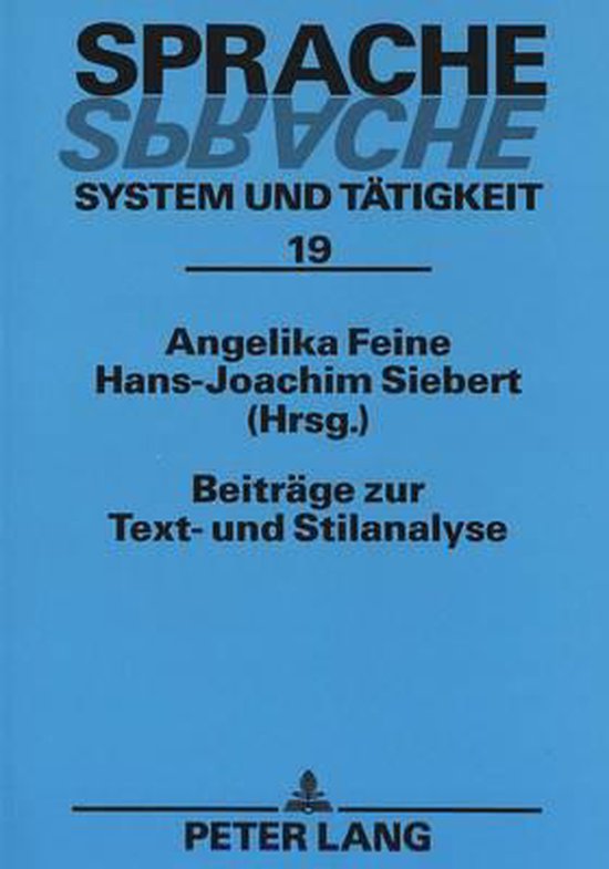 Beitraege Zur Text- Und Stilanalyse - cover