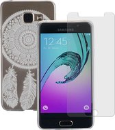 MP Case glasfolie tempered screen protector gehard glas voor Samsung Galaxy A3 2016 + Gratis Spring design TPU case hoesje voor Samsung Galaxy A3 2016