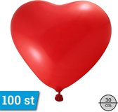30cm 100stuks Rode Hart Ballonnen SHB07/FIG-07 - 100 - Rood - 30