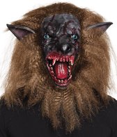 3 stuks: Masker Bebloede weerwolf met haar - Latex