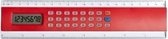 Liniaal rood met ingebouwde rekenmachine