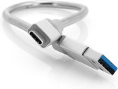 Verbatim USB 3.1 Type-C to USB-A roestvrij stalen kabel 30cm grijs