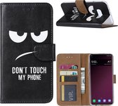Don't Touch My Phone Boekmodel Hoesje Samsung Galaxy S10e - Zwart