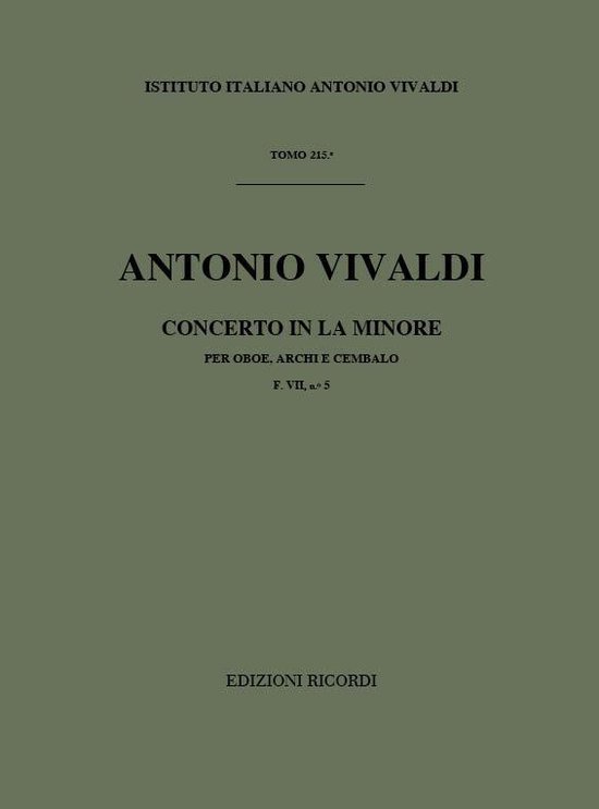 CD Concerti Per Ob., Archi E B.C.: In La Min. Rv 461 - Musique Classique Baroque