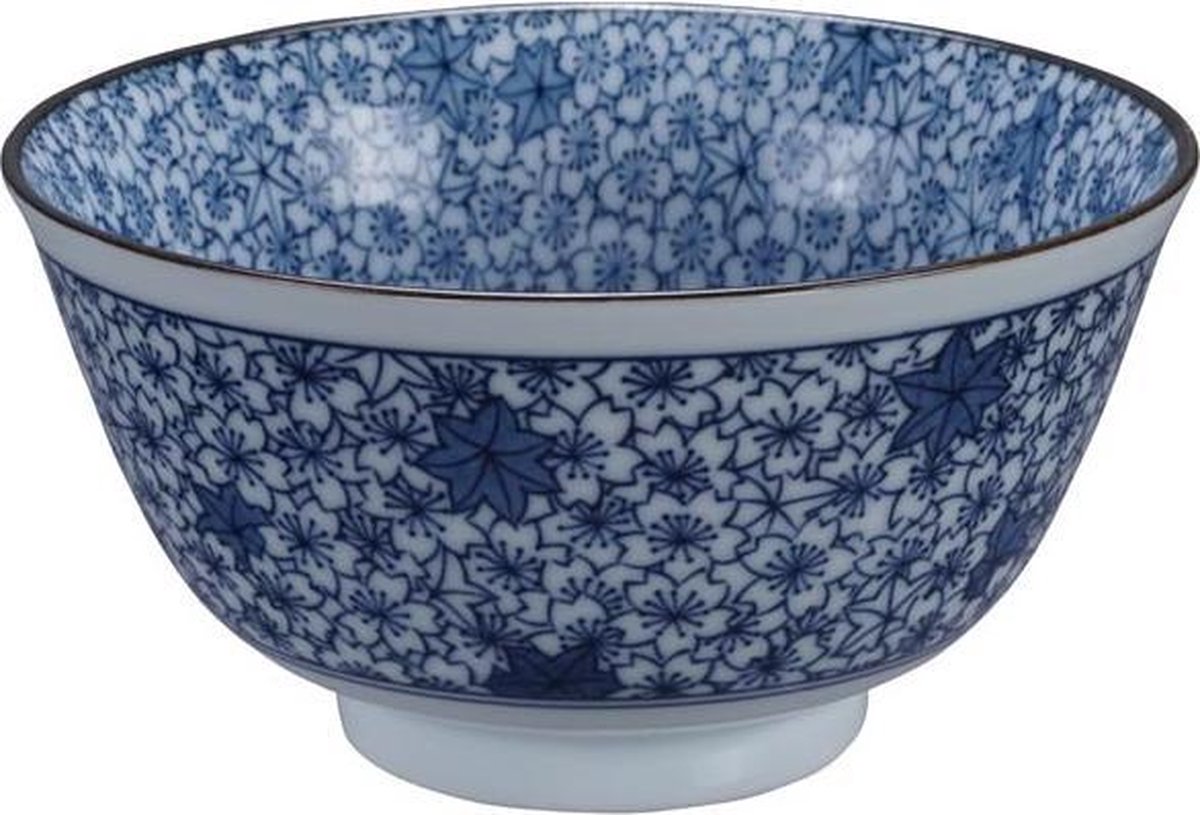 Tokyo Design Studio Mixed Bowls - Hana Chirashi Blauw/Wit - 12.7x6.8cmh - 400ml