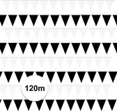 Zwart/Witte feest punt vlaggetjes pakket 120 meter