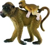 Collecta Wilde Dieren Baviaanwijfje Met Baby 6 X 5.5 Cm