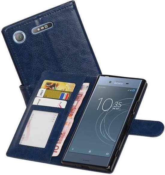 Xperia XZ1 Wallet Case Booktype Wallet Case Blauw foncé