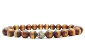 Beaddhism - Armband - Dzi Striped Brown - Gosha - 8 mm - 18 cm