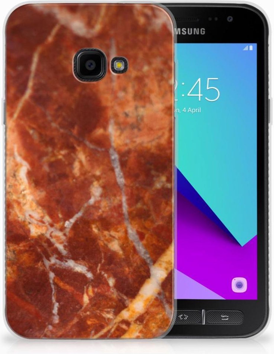 Samsung Galaxy Xcover 4 | Xcover 4s TPU Siliconen Hoesje Marmer Bruin