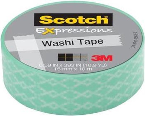 Scotch Expressions tape 15 mm x 10 m groen craquelǸ