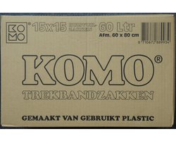 KOMO trekbandzakken - doos - 15 rollen x 15 stuks