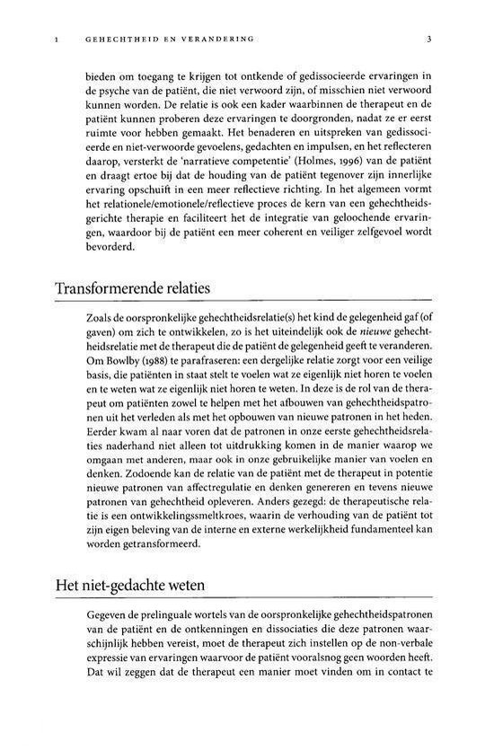 Pagina met tekst over gehechtheid en verandering.