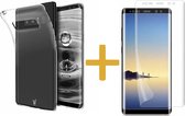 Samsung Galaxy Note 8 - Siliconen Transparant TPU Soft Gel Case Cover + Met PET Folie Screenprotector - 360 graden protectie