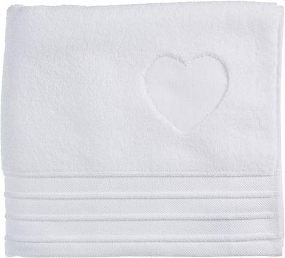 Riviera Maison RM Heart beach towel White 100x180