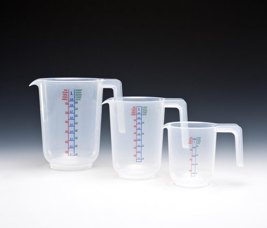 3 tasses à mesurer | Ensemble de pichet doseur | Tasse à mesurer | Farine / Sucre | Pichet doseur | Pichets doseurs | Gramme et litre / ml