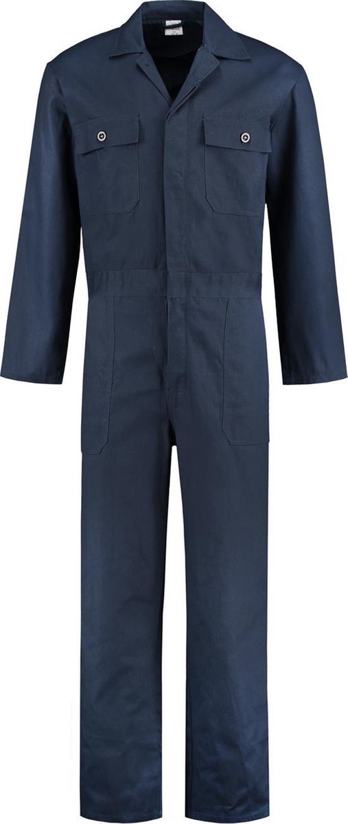 EM Workwear Overall 100% katoen knoopsluiting navy maat 66