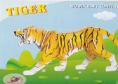3D Puzzel Bouwpakket Tijger - hout - gekleurd