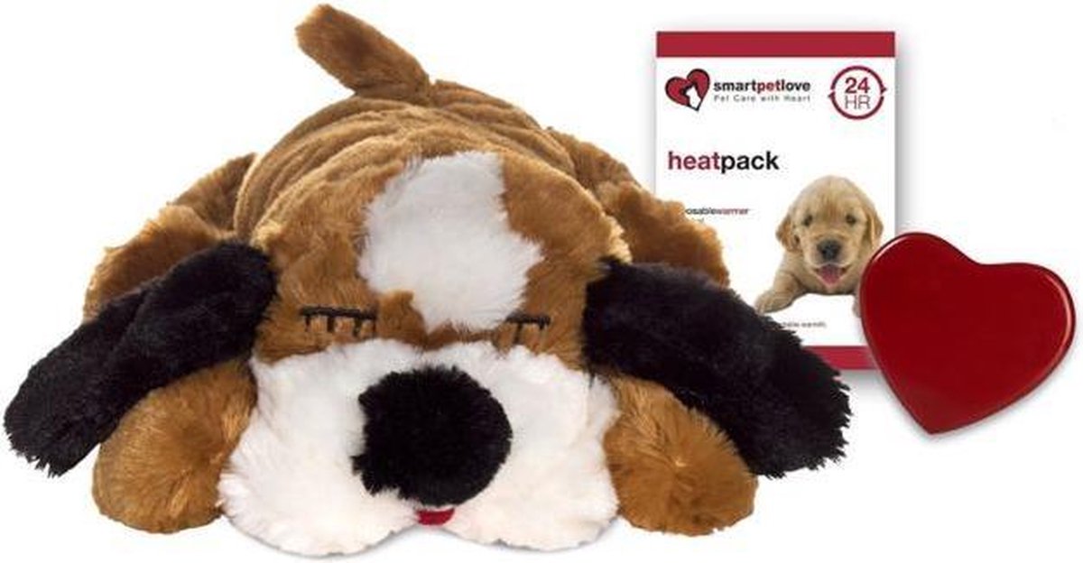focus iets Uitstroom Snuggle Puppy bruin/ wit - met warmtebron en hartslag Smart Pet Love |  bol.com