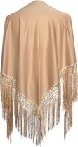 Spaanse manton  - omslagdoek - beige effen bij verkleedkleding of flamenco jurk