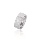 Silver Lining - Zilveren ring met steen gerodineerd