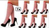 7x Paar dorus kousen rood/wit 35/42