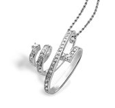 Orphelia Hanger + Ketting Micro Setting Spiraal Zirc Sterling Zilver 925 Pen-3008