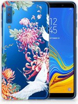 Geschikt voor Samsung Galaxy A7 (2018) TPU Siliconen Hoesje Bird Flowers