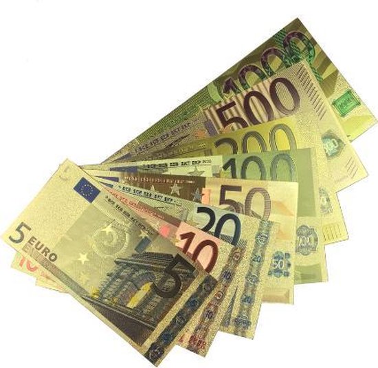 Nepgeld - 8x Nep Euro biljetten met gouden kleur | bol.com