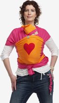 ByKay - Draagdoek - Stretchy Wrap Deluxe  Fuchsia/ Oranje/ Hart Rood - Large