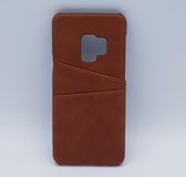 Voor Samsung S9 - kunstlederen back cover / wallet bruin