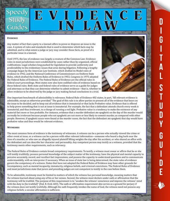 Evidence in Law - cover