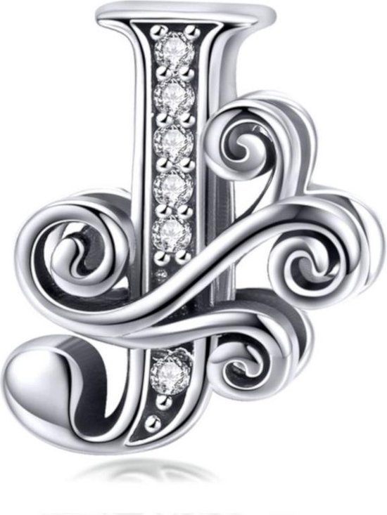 Zilveren Bedel U | Letter | Alfabet | ABC | Sieraden | Moederdag Cadeau Past Op Alle Bekende Merken Armbanden 925 Zilver Armband Romystones