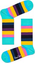 Happy Socks Stripe Sokken - Groen/Geel/Roze - Maat 41-46