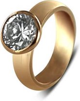 Silventi 943283555-60 Zilveren ring - Rond zirkonia 6 mm - Rosékleurig