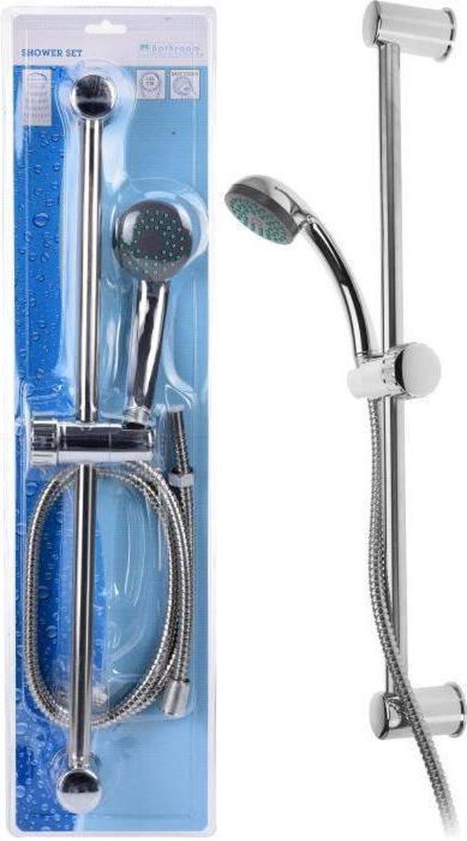 Doucheset met douchekop, slang en glijstang