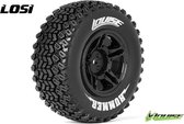 Louise RC - SC-HUMMER - 1-10 Short Course Bandenset - Gemonteerd - Soft - Velgen Zwart - Losi TEN-SCTE 4X4 - L-T3224SBLA