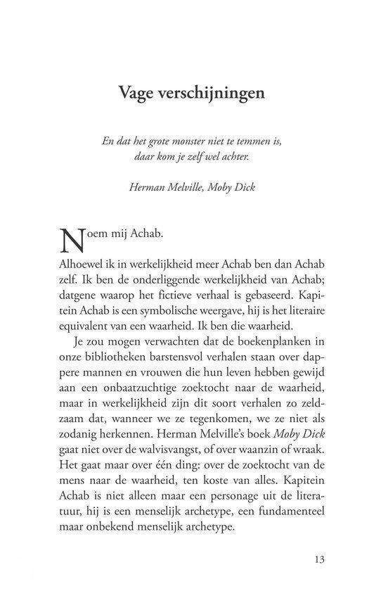 Pagina met de titel "Vage verschijningen" en een citaat uit Moby Dick.