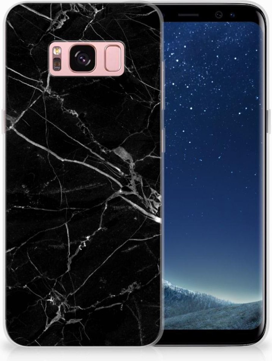 Samsung Galaxy S8 TPU Siliconen Hoesje Marmer Zwart - Origineel Cadeau Vader