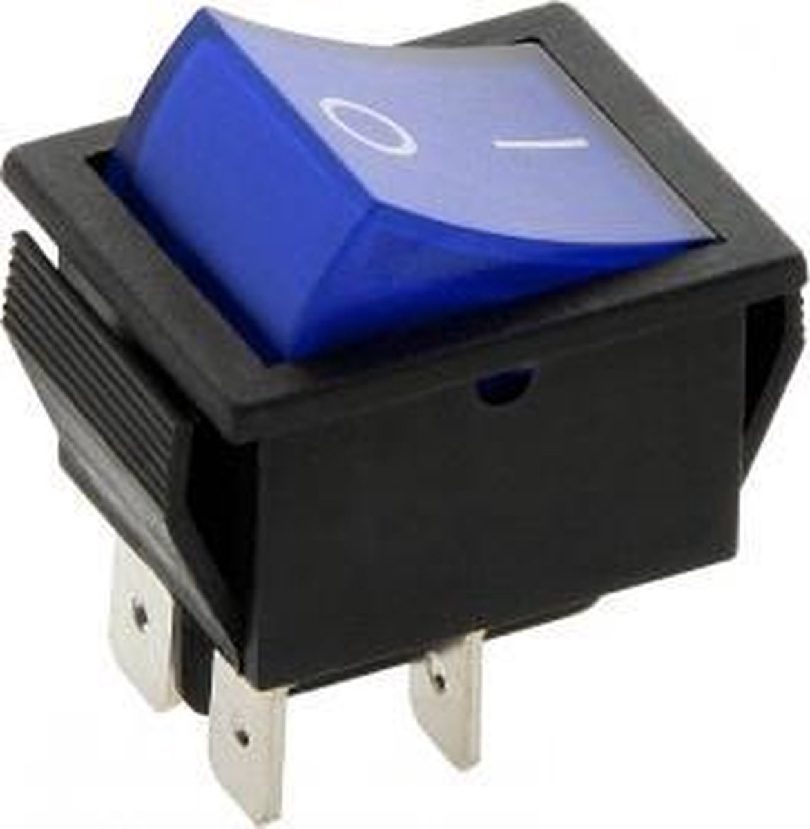 Schakelaar - blauw - 12 volt - 20A - verlicht - vierkant