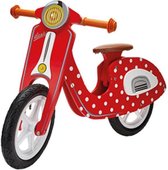 DUSHI SCOOTER HOUT ROOD WIT STIP