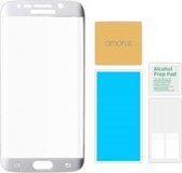 Amorus Full Cover Glass Samsung Galaxy S6 edge Protector - Curved Edges - White