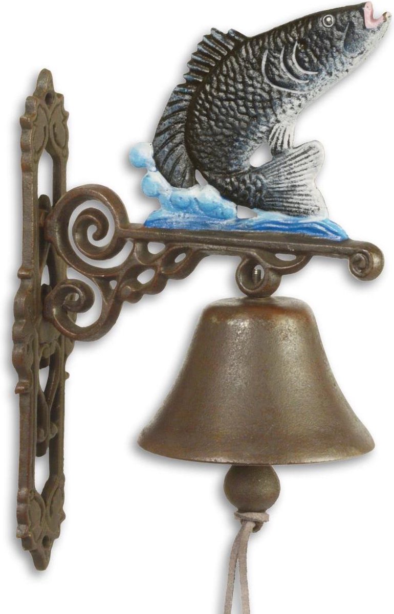 Gietijzeren - deurbel - vis - ornament - bel - gietijzer